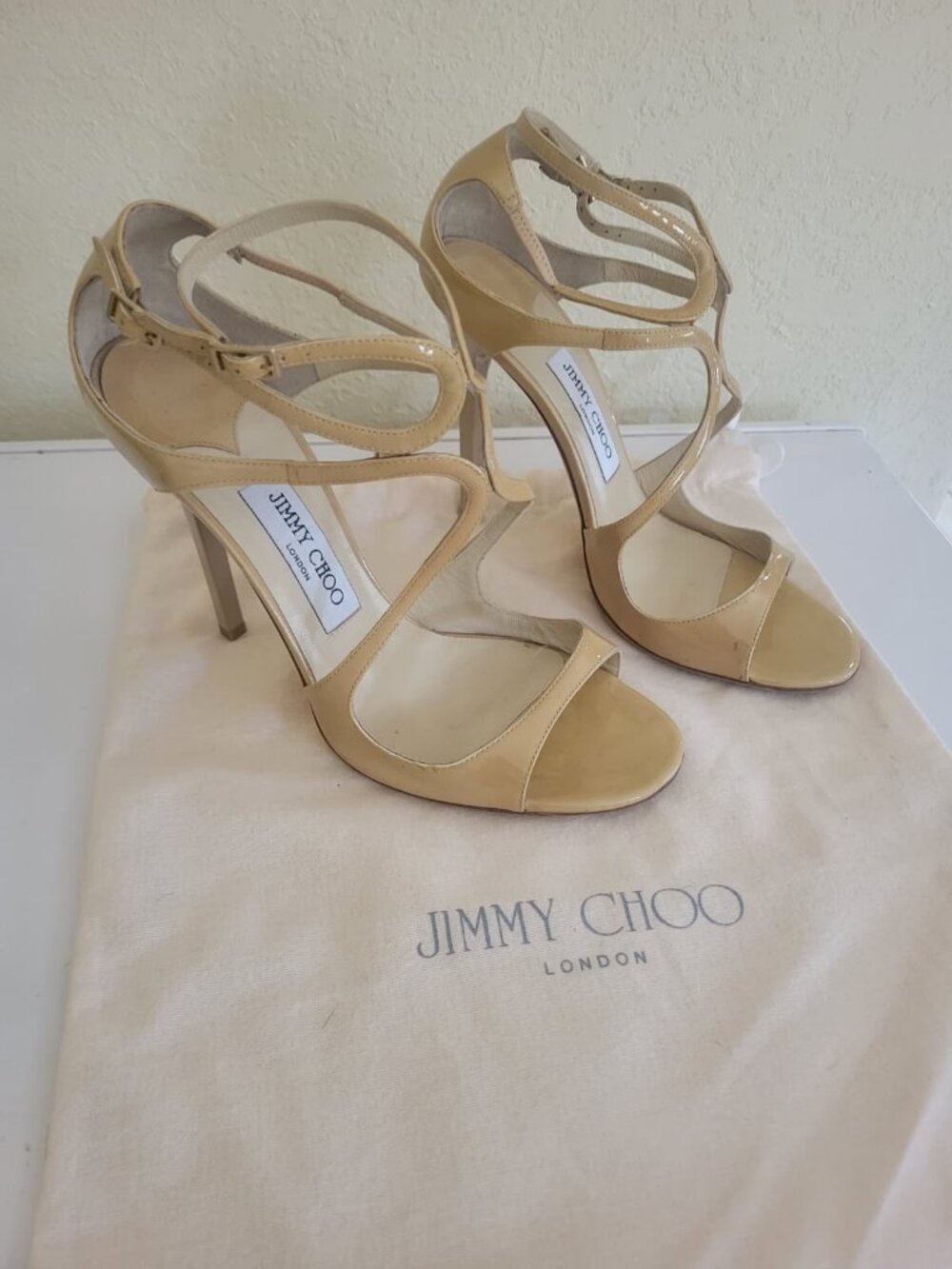 Jimmy Choo Nude Strappy Heeled Sandals US 8